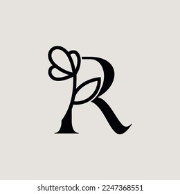 beautiful fashion beauty logo letter R