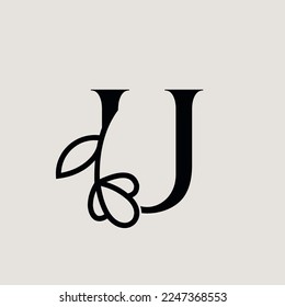 beautiful fashion beauty logo letter U