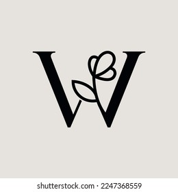 beautiful fashion beauty logo letter W