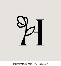 beautiful fashion beauty logo letter H