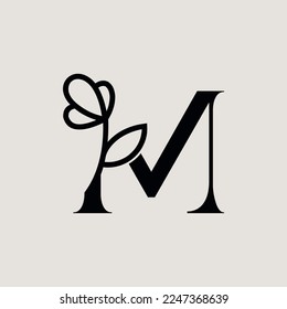 beautiful fashion beauty logo letter M