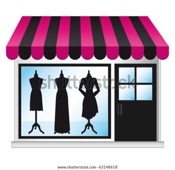 Beautiful Fashion Boutique Clothes Shop Window Stock Vector (Royalty ...