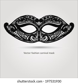 Beautiful fashion carnaval mask. Hand drawn vector illustration.