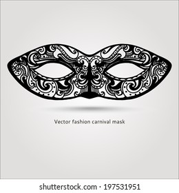 Beautiful fashion carnaval mask. Hand drawn vector illustration.