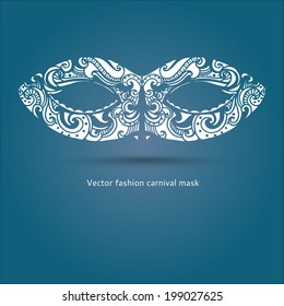 Beautiful fashion carnival mask. Hand drawn vector illustration.