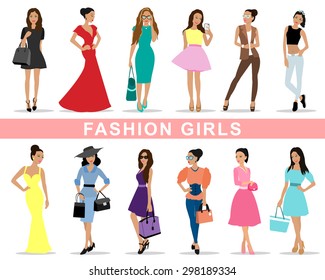 Beautiful fashion girls set