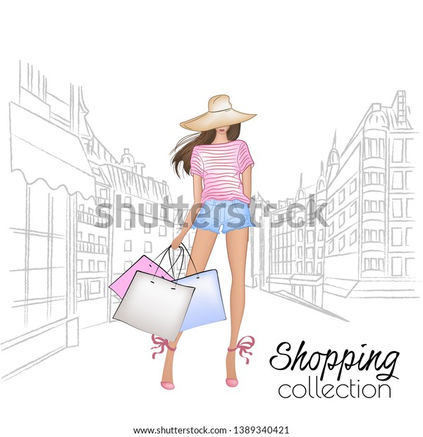 cute girl online shopping