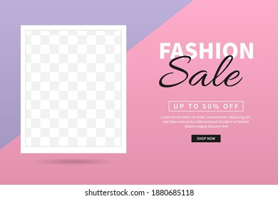 Beautiful fashion sale banner promotion with elegant color design template concept. web promotion discount banner.