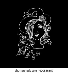  Beautiful fashion woman. Sketchy style.