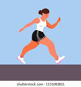 beautiful fashionable girl doing sports on the street