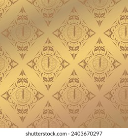 beautiful fashionable vector eye tattoo sketch, geometric pattern from the rhombus module, cat's eye