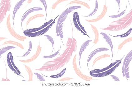 Beautiful Feather pattern seamless design background vector 
