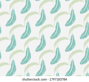 Hermoso patrón Feather diseño transparente vector de fondo 