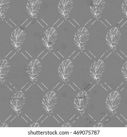 Beautiful feathers. Seamless background. Repeating texture. Background for your blog or your projects. Desktop wallpapers. Graphic illustration.
