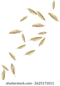 Beautiful  feathers in various shades of red, brown, and blue scattered on a white background. Perfect for nature-themed designs, boho decor, and artistic projects. 