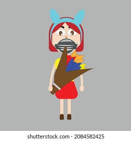 beautiful female character design illustration