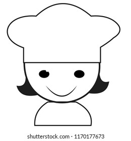 Beautiful Female Chef icon.Vector