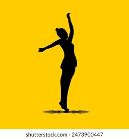 beautiful female dancer silhouette vector illustration