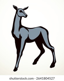 Beautiful female deer. Vector drawing