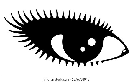 Beautiful female doll eye. Black.