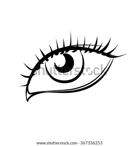 Beautiful Female Eyes Black White Vector Stock Vector (Royalty Free ...