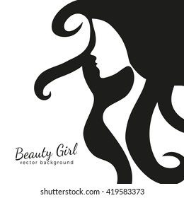 Beautiful female face silhouette, woman's face silhouette