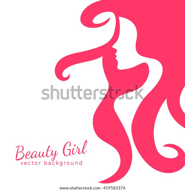 Beautiful Female Face Silhouette Womans Face Stock Vector (Royalty Free