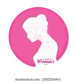 Beautiful female faces for happy womens day card design