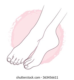 Beautiful female feet. Body care design vector illustration