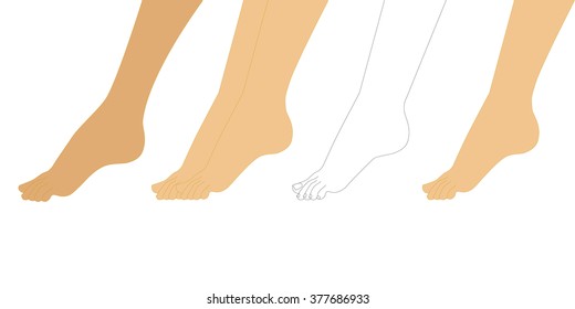 Beautiful female feet. Body care design vector illustration