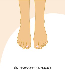 Beautiful female feet. Body care design vector illustration. 