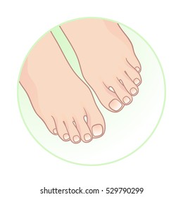 Beautiful female feet. Body care icon design vector illustration