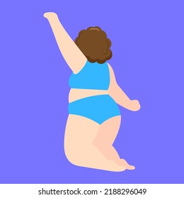 Beautiful female figure. Vector logo design template and illustration in simple minimal linear style - body positive emblem, abstract badge for lingerie designer and swimsuit shop, cosmetology, massa