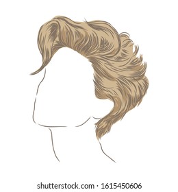 Beautiful female hairstyle, vector color illustration 