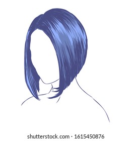 Beautiful female hairstyle, vector color illustration 