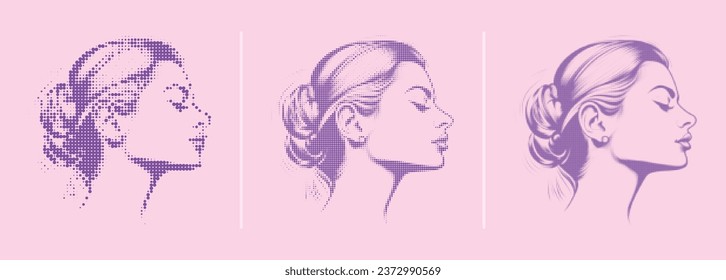 Beautiful female Halftone, Women Halftone, Face Halftone