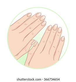 Beautiful female hands and manicure. Body care icon design vector illustration