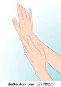Beautiful female hands and manicure. Body care design vector illustration