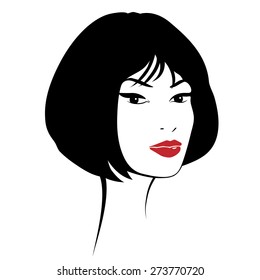 Beautiful female image. Simple lines.