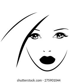 Beautiful female image. Simple lines.