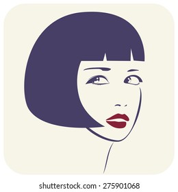 Beautiful female image. Simple lines.