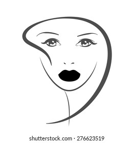 Beautiful female image. Simple lines.