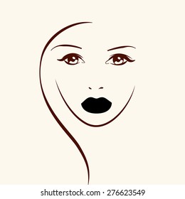 Beautiful female image. Simple lines.