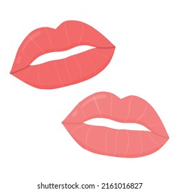 Beautiful female lips. Red lips. Vector illustration.