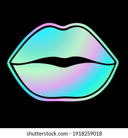 beautiful female plump holographic lips