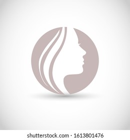 Beautiful female profile beauty logo vector