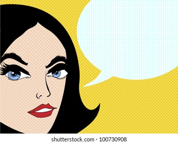 Beautiful Female with Speech bubble