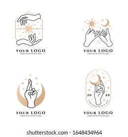 beautiful feminine editable logo  template collection