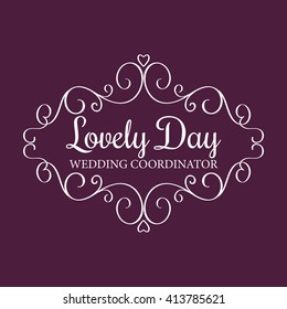 Beautiful feminine logo template. Vector illustration. Calligraphic elements.