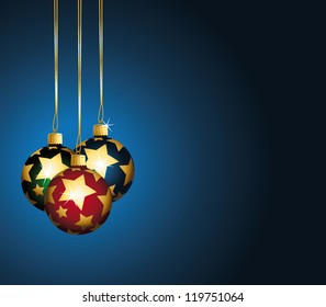 Beautiful festive background with colorful golden stars ornaments. Vector wallpaper.